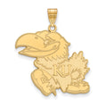10k Gold LogoArt University of Kansas Jayhawk Extra Large Pendant