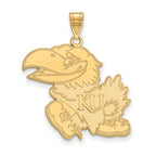 10k Gold LogoArt University of Kansas Jayhawk Extra Large Pendant