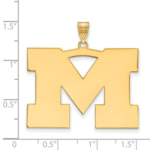10k Gold LogoArt University of Michigan Letter M Extra Large Pendant