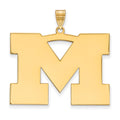 Sterling Silver Gold-plated LogoArt University of Michigan Letter M Extra Large Pendant