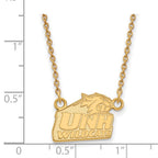 Sterling Silver Gold-plated LogoArt University of New Hampshire Small Pendant 18 inch Necklace