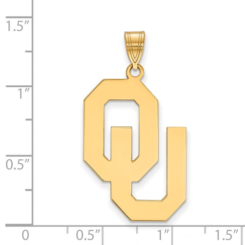 10k Gold LogoArt University of Oklahoma O-U Extra Large Pendant