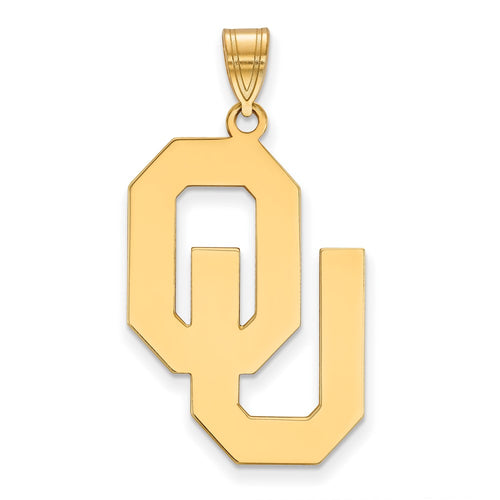 10k Gold LogoArt University of Oklahoma O-U Extra Large Pendant
