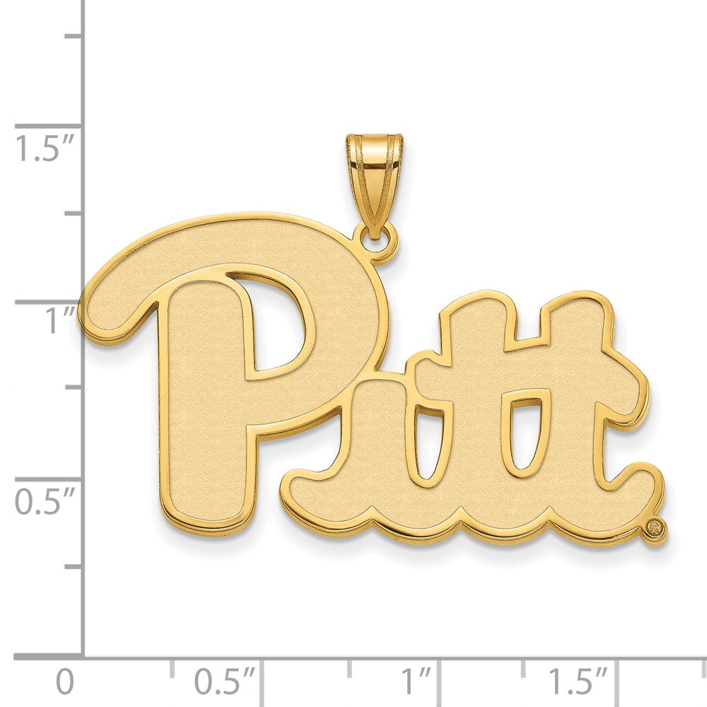 Sterling Silver Gold-plated LogoArt University of Pittsburgh Extra Large Pendant