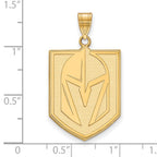 Sterling Silver Gold-plated NHL LogoArt NHL Vegas Golden Knights Extra Large Pendant