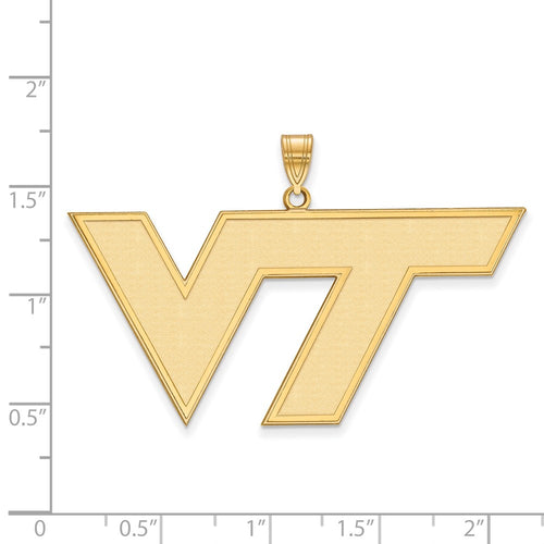 10k Gold LogoArt Virginia Tech V-T Extra Large Pendant