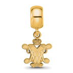 Sterling Silver Gold-plated LogoArt College of William and Mary Small Dangle Bead Charm