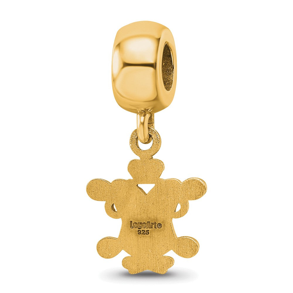 Sterling Silver Gold-plated LogoArt College of William and Mary Small Dangle Bead Charm