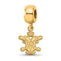 Sterling Silver Gold-plated LogoArt College of William and Mary Small Dangle Bead Charm