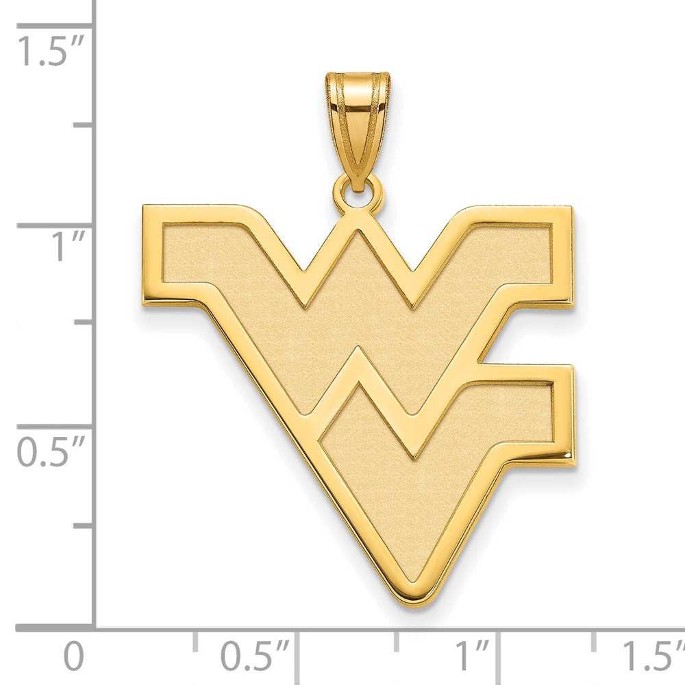 10k Gold LogoArt West Virginia University W-V Extra Large Pendant