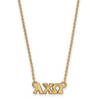 Sterling Silver Gold-plated LogoArt Alpha Chi Omega Sorority Greek Letters Extra Small Pendant 18 inch Necklace