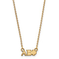 Sterling Silver Gold-plated LogoArt Alpha Epsilon Phi Sorority Greek Letters Extra Small Pendant 18 inch Necklace