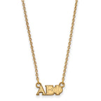 Sterling Silver Gold-plated LogoArt Alpha Epsilon Phi Sorority Greek Letters Extra Small Pendant 18 inch Necklace