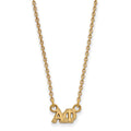 Sterling Silver Gold-plated LogoArt Alpha Phi Sorority Greek Letters Extra Small Pendant 18 inch Necklace