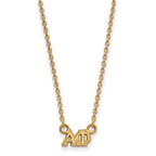 Sterling Silver Gold-plated LogoArt Alpha Phi Sorority Greek Letters Extra Small Pendant 18 inch Necklace