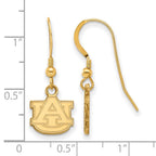 Sterling Silver Gold-plated LogoArt Auburn University A-U Extra Small Dangle Wire Earrings
