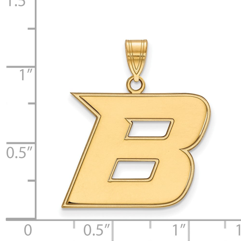 Sterling Silver Gold-plated LogoArt Boise State University Letter B Large Pendant