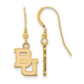 Sterling Silver Gold-plated LogoArt Baylor University Bears Small Dangle Wire Earrings