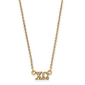 Sterling Silver Gold-plated LogoArt Chi Omega Sorority Greek Letters Extra Small Pendant 18 inch Necklace