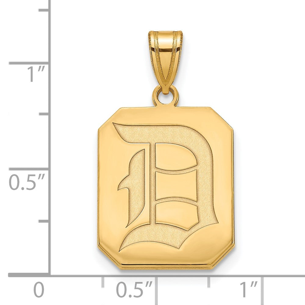Sterling Silver Gold-plated LogoArt Duquesne University Letter D Large Pendant