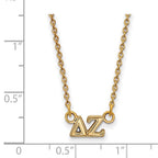 Sterling Silver Gold-plated LogoArt Delta Zeta Sorority Greek Letters Extra Small Pendant 18 inch Necklace