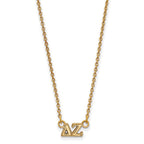 Sterling Silver Gold-plated LogoArt Delta Zeta Sorority Greek Letters Extra Small Pendant 18 inch Necklace