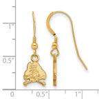 Sterling Silver Gold-plated LogoArt East Carolina University Pirate Extra Small Dangle Wire Earrings
