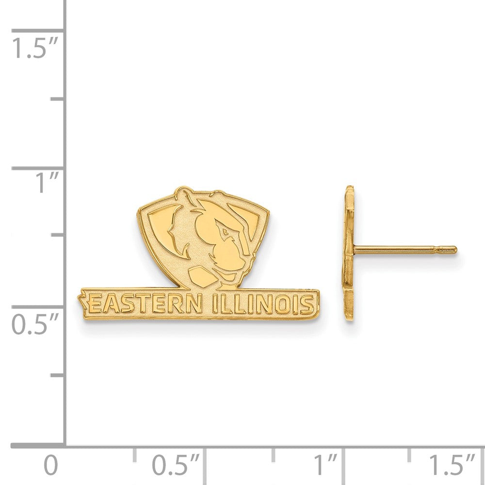 Sterling Silver Gold-plated LogoArt Eastern Illinois University Small Post Earrings