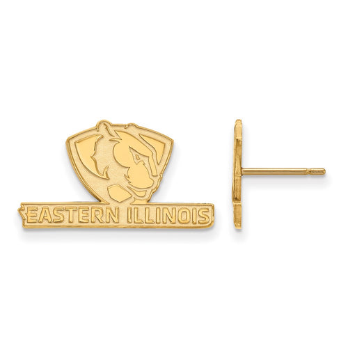10k Gold LogoArt Eastern Illinois University Small Post Earrings
