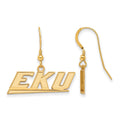Sterling Silver Gold-plated LogoArt Eastern Kentucky University E-K-U Small Dangle Earrings