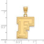 10k Gold LogoArt Fordham University Letter F Large Pendant