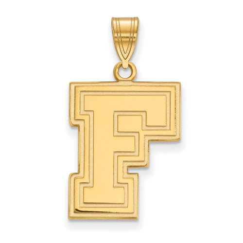 10k Gold LogoArt Fordham University Letter F Large Pendant
