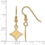 Sterling Silver Gold-plated LogoArt Furman University Small Dangle Wire Earrings