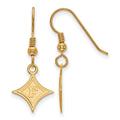 Sterling Silver Gold-plated LogoArt Furman University Small Dangle Wire Earrings