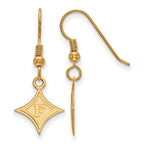 Sterling Silver Gold-plated LogoArt Furman University Small Dangle Wire Earrings