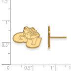 Sterling Silver Gold-plated LogoArt Gonzaga University G-U Bulldog Small Post Earrings