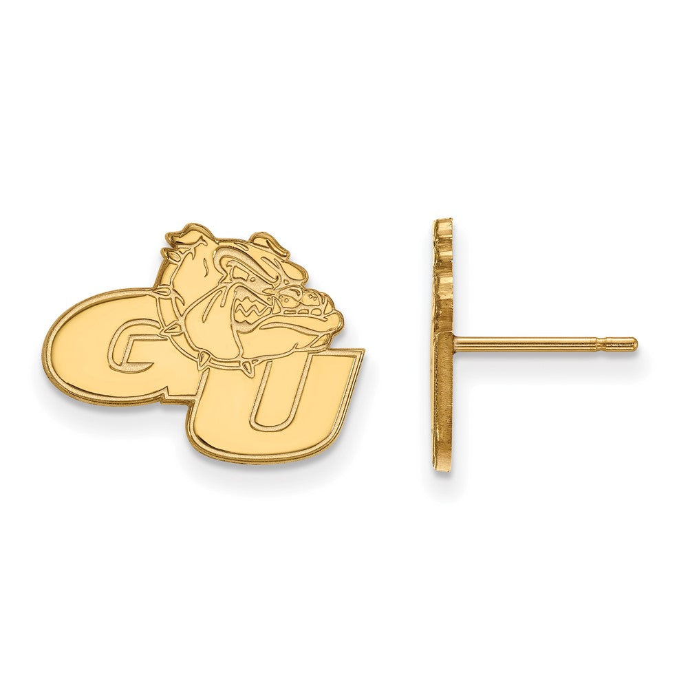 Sterling Silver Gold-plated LogoArt Gonzaga University G-U Bulldog Small Post Earrings