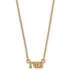 Sterling Silver Gold-plated LogoArt Gamma Phi Beta Sorority Greek Letters Extra Small Pendant 18 inch Necklace