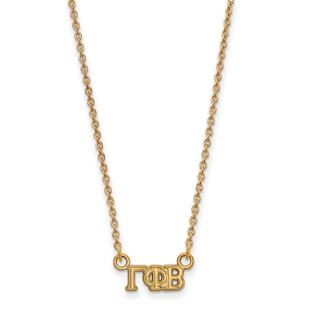 Sterling Silver Gold-plated LogoArt Gamma Phi Beta Sorority Greek Letters Extra Small Pendant 18 inch Necklace
