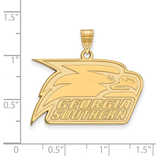 10k Gold LogoArt Georgia Southern University Eagle Large Pendant