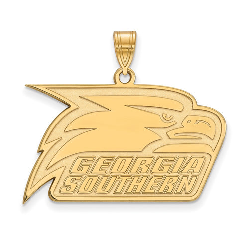 10k Gold LogoArt Georgia Southern University Eagle Large Pendant
