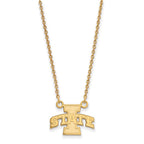 Sterling Silver Gold-plated LogoArt Iowa State University Small Pendant 18 inch Necklace