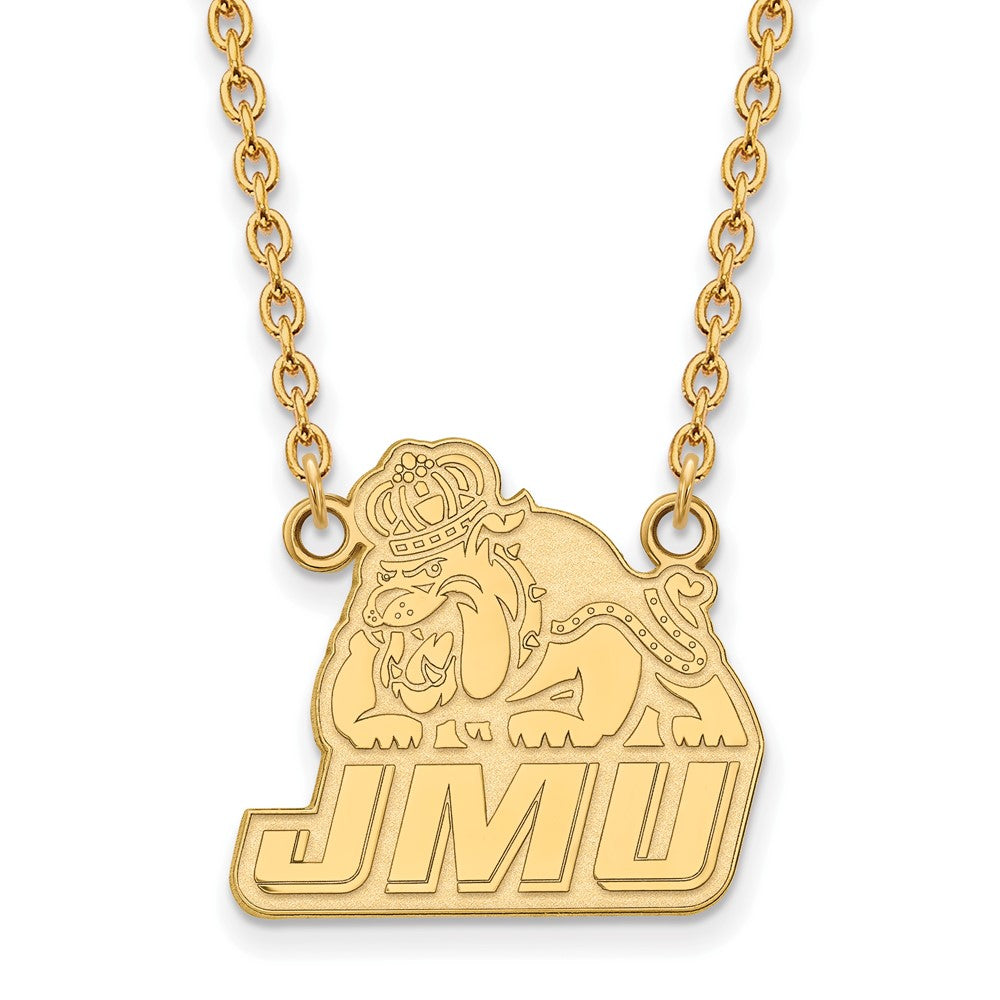 14k Gold LogoArt James Madison University Large Pendant 18 inch Necklace