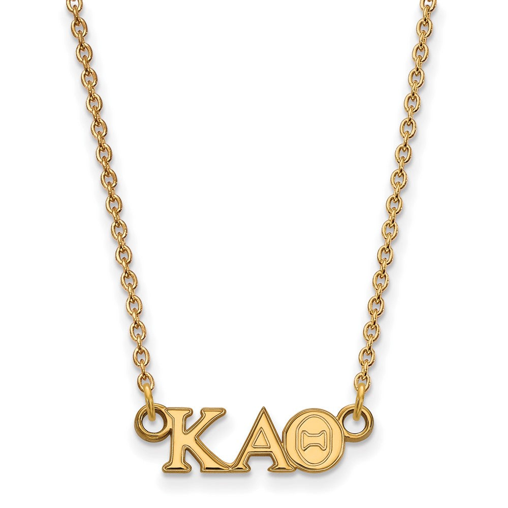 Sterling Silver Gold-plated LogoArt Kappa Alpha Theta Sorority Greek Letters Extra Small Pendant 18 inch Necklace
