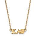 Sterling Silver Gold-plated LogoArt Kappa Alpha Theta Sorority Greek Letters Extra Small Pendant 18 inch Necklace