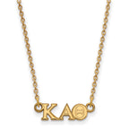 Sterling Silver Gold-plated LogoArt Kappa Alpha Theta Sorority Greek Letters Extra Small Pendant 18 inch Necklace