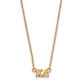 Sterling Silver Gold-plated LogoArt Kappa Delta Sorority Greek Letters Extra Small Pendant 18 inch Necklace