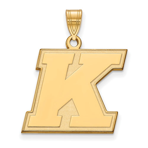 10k Gold LogoArt Kent State University Letter K Large Pendant