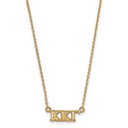 Sterling Silver Gold-plated LogoArt Kappa Kappa Gamma Sorority Greek Letters Extra Small Pendant 18 inch Necklace