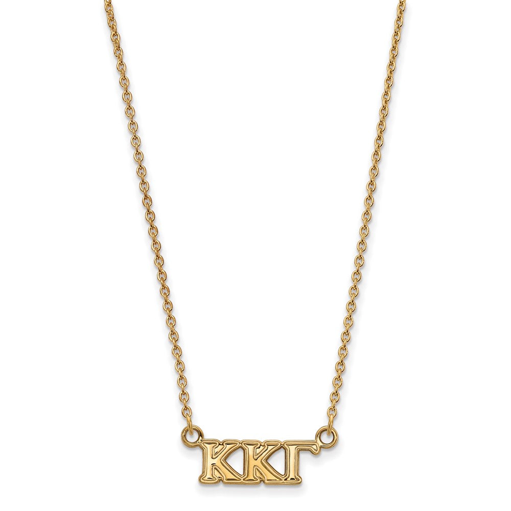 Sterling Silver Gold-plated LogoArt Kappa Kappa Gamma Sorority Greek Letters Extra Small Pendant 18 inch Necklace